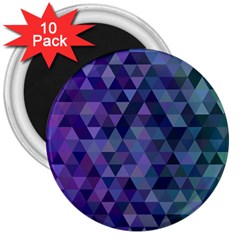 Triangle Tile Mosaic Pattern 3  Magnets (10 Pack)  by Nexatart