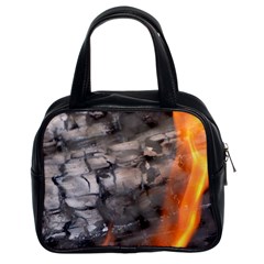 Fireplace Flame Burn Firewood Classic Handbags (2 Sides) by Nexatart