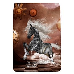 Steampunk, Awesome Steampunk Horse With Clocks And Gears In Silver Flap Covers (s)  by FantasyWorld7