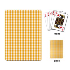 Pale Pumpkin Orange And White Halloween Gingham Check Playing Card by PodArtist