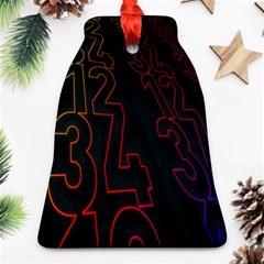 Neon Number Bell Ornament (two Sides) by Mariart