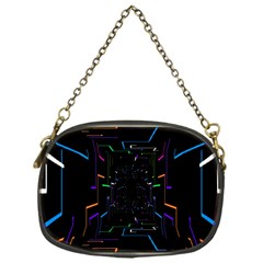 Seamless 3d Animation Digital Futuristic Tunnel Path Color Changing Geometric Electrical Line Zoomin Chain Purses (one Side)  by Mariart