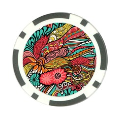 Seamless Texture Abstract Flowers Endless Background Ethnic Sea Art Poker Chip Card Guard by Mariart