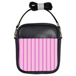 Line Pink Vertical Girls Sling Bags Front