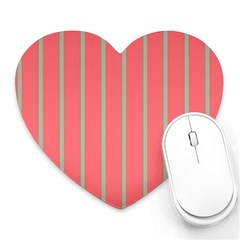 Line Red Grey Vertical Heart Mousepads by Mariart