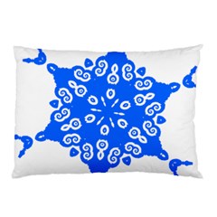 Snowflake Art Blue Cool Polka Dots Pillow Case by Mariart