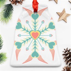 Snowflakes Heart Love Valentine Angle Pink Blue Sexy Ornament (bell) by Mariart