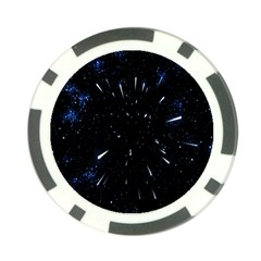 Space Warp Speed Hyperspace Through Starfield Nebula Space Star Line Light Hole Poker Chip Card Guard by Mariart