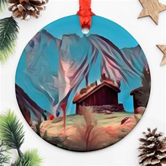 Modern Norway Painting Ornament (round) by NouveauDesign