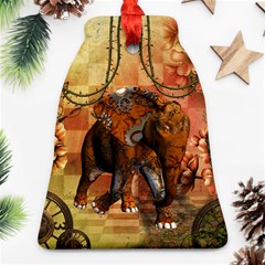 Steampunk, Steampunk Elephant With Clocks And Gears Bell Ornament (two Sides) by FantasyWorld7