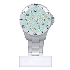 Flower Blue Butterfly Bird Yellow Floral Sexy Plastic Nurses Watch by Mariart