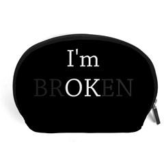 I Am Ok - Broken Accessory Pouches (large)  by Valentinaart