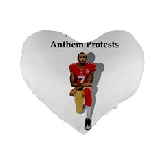 National Anthem Protest Standard 16  Premium Heart Shape Cushions by Valentinaart