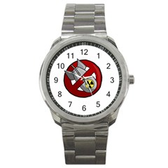 No Nuclear Weapons Sport Metal Watch by Valentinaart