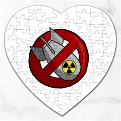 No Nuclear Weapons Jigsaw Puzzle (heart) by Valentinaart