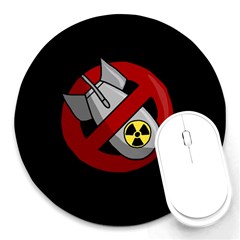 No Nuclear Weapons Round Mousepads by Valentinaart