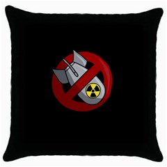 No Nuclear Weapons Throw Pillow Case (black) by Valentinaart