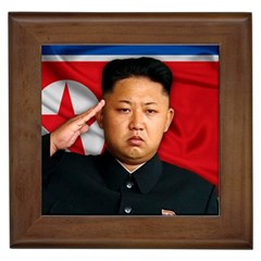 Kim Jong-un Framed Tiles by Valentinaart