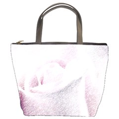 Rose Pink Flower  Floral Pencil Drawing Art Bucket Bags by picsaspassion