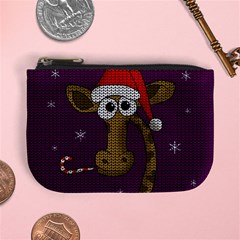 Christmas Giraffe  Mini Coin Purses by Valentinaart