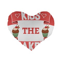 Kiss The Baker Standard 16  Premium Heart Shape Cushions by BakersandArtists