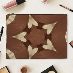 Chocolate Brown Kaleidoscope Design Star Cosmetic Bag (xl) by yoursparklingshop