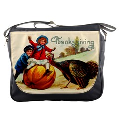 Vintage Thanksgiving Messenger Bags by Valentinaart