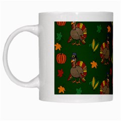 Thanksgiving Turkey  White Mugs by Valentinaart