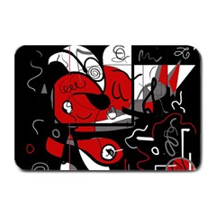 Red Black And White Abstraction Plate Mats by Valentinaart