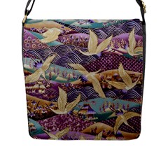 Textile Fabric Cloth Pattern Flap Messenger Bag (l)  by Celenk