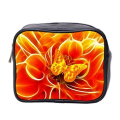 Arrangement Butterfly Aesthetics Orange Background Mini Toiletries Bag 2-side by Celenk