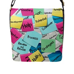 Stickies Post It List Business Flap Messenger Bag (l)  by Celenk