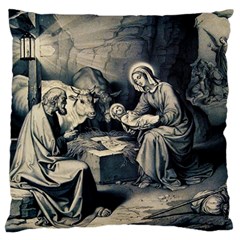 The Birth Of Christ Large Flano Cushion Case (one Side) by Valentinaart