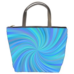 Blue Background Spiral Swirl Bucket Bags by Celenk