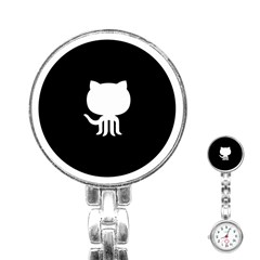 Logo Icon Github Stainless Steel Nurses Watch by Celenk