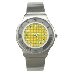 Green Stripes Stainless Steel Watch by berwies