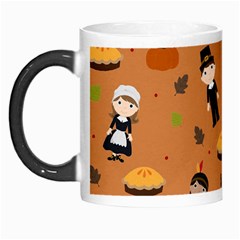 Pilgrims And Indians Pattern - Thanksgiving Morph Mugs by Valentinaart