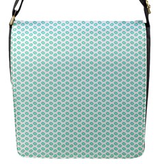 Tiffany Aqua Blue Lipstick Kisses On White Flap Messenger Bag (s) by PodArtist