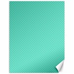 White Polkadot Hearts on Tiffany Aqua Blue  Canvas 12  x 16   11.86 x15.41  Canvas - 1