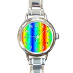 Pattern Round Italian Charm Watch Front