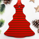 Christmas Red and Green Bedding Stripes Christmas Tree Ornament (Two Sides) Back