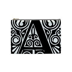 Alphabet Calligraphy Font A Letter Cosmetic Bag (medium)  by Celenk