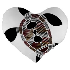 Aboriginal Art - Untitled Large 19  Premium Heart Shape Cushions by hogartharts