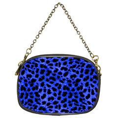 Blue Cheetah Print  Chain Purses (two Sides)  by Bigfootshirtshop