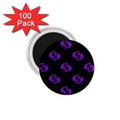 Purple Pisces On Black Background 1 75  Magnets (100 Pack)  by allthingseveryone