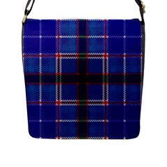 Blue Heather Plaid Flap Messenger Bag (l)  by allthingseveryone