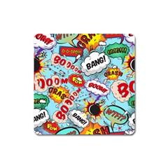 Comic Pattern Square Magnet by Bigfootshirtshop