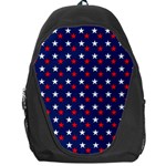 Patriotic Red White Blue Stars Blue Background Backpack Bag Front