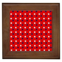 Patriotic Red White Blue Usa Framed Tiles by Celenk