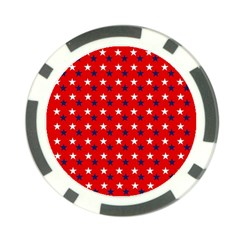 Patriotic Red White Blue Usa Poker Chip Card Guard by Celenk